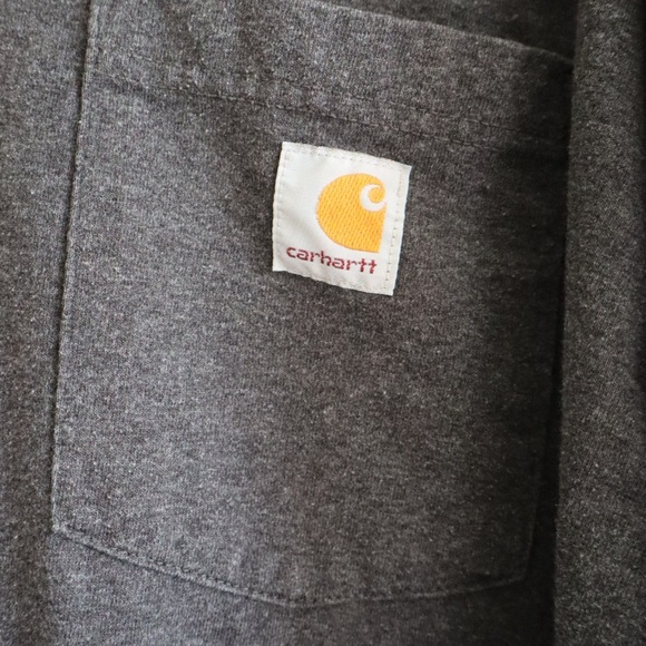 Carhartt Men’s Loose Fit Long Sleeve Pocket T-Shirt – XL Heather Black - Picture 3 of 4